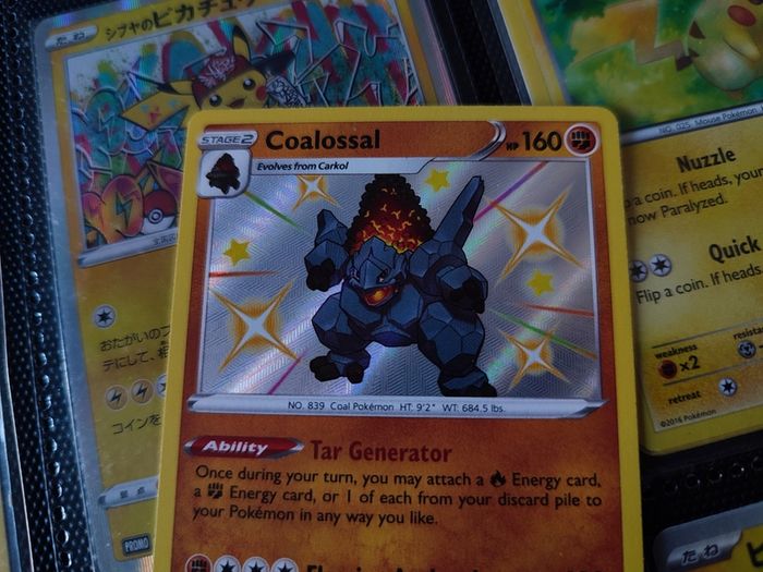 Coalossal !  Baby Shiny ! Shiny Rare ! from Shining Fates Set ! 2019 ! Pokemon Card !