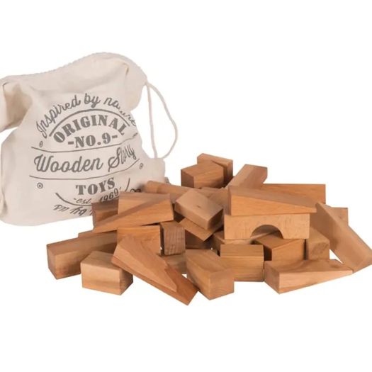 Wooden Story Natural XL Wooden Blocks in Sack, 50pcs wooden Toy