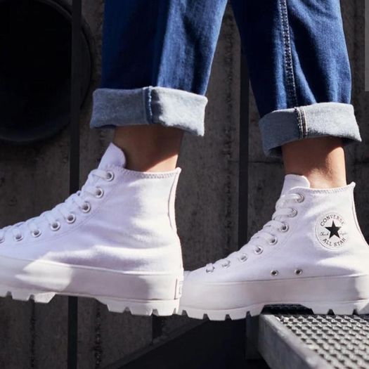 White chunky converse lugged