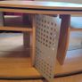 Modern Glass TV Stand/Coffee Table with shelves with wheels - Wood & Glass Design Image 2