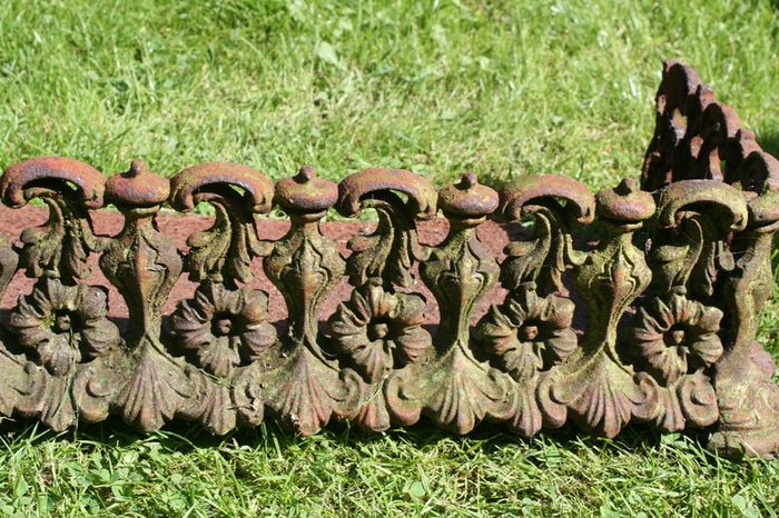 Antique Cast Iron Fire Fret Guard Front bars Fireplace grate 44" x 10"