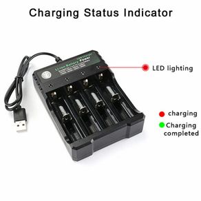 4 Slots Battery Charger Smart Charging For 18650 Rechargeable Li-Ion Battery USB