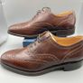 Loake 202T Brown Leather Brogues Shoes Wingtip UK 7.5 EU 41.5 - Made England Image 2