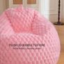 Luxury Bubble Fluffy Faux Rabbit Fur Bean Bag Cover(No Filler), Pink No-Shed, Non-Slip Bottom, Wrap-Around Zipper, Washable, Sweet Stuffed Animal Storage Beanbag Cover for Kids Teens Girls Adult Image 2