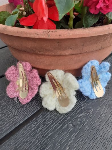 Handmade Crochet Flower hair clips