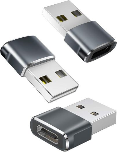 USB C to USB Adaptor, USB to USB C Adapter 3Pack, Type C Female to A Male Charger Cable Converter Compatible with Mbook, Notebook, Tablet, Smartphone, Airpods,Galaxy S23 S24 A34, iPad 10 Air 4 5