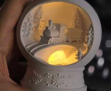 Winter Train  snow globe