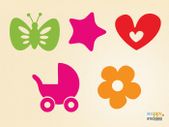 Stars, Hearts, Butterflies, Flowers, Prams Wall Sticker For Home Decorating / Vinyl Decal (Free Shipping)