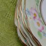 Bell china square plates, green china Image 5