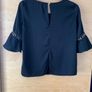 River Island Black & Gold Bell Sleeve Top Image 8