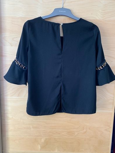 River Island Black & Gold Bell Sleeve Top