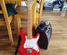 Electric guitar and amp