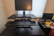 Sit stand desk extension