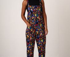 Lucy & Yak Dungarees Animals & Flowers Print