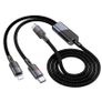 Hoco U139 Type-C To C+iP 100W Fast Charging Cable Black Image 2