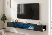 Floating Wall Mounted TV Stand with RGB LED Lights 75 Inch