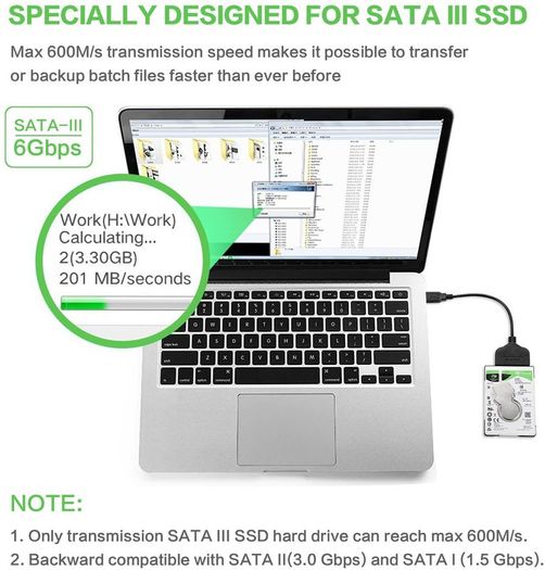 USB 3.0 to SATA III (UASP) 5Gbps Converter Adapter Cable for 2.5" SATA HDD/SSD Drives (Brand New/Warranty)