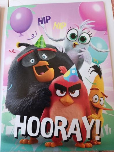 2 x Angry birds Birthday cards