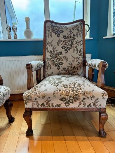Reupholstered Vintage 3 Piece Suite & Chaise