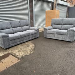 3+2 Bromley Gretal Grey Fabric Sofa Set