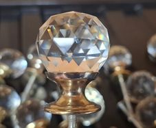 18 30mm Clear Crystal Diamond Glass Door Knobs Cupboard Drawer Handle Pulls