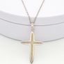925 Vintage Sterling Silver Signed Cross Necklace Image 7