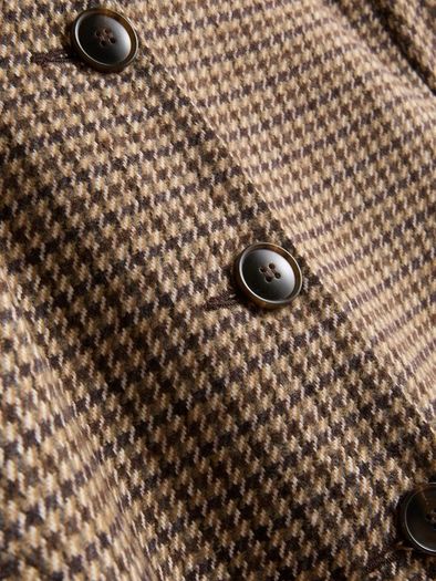 Brown Houndstooth Patch Pocket Short Cropped Jacket - Size XS (BNWT)