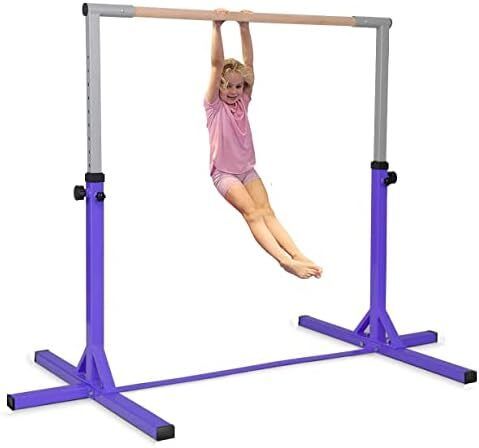 Gymnastics Bars, Junior Training Kip Bar Gymnastics Equipment for Home,Adjustable Height Folding Horizontal Bar with Gymnastic Rings for Kid
