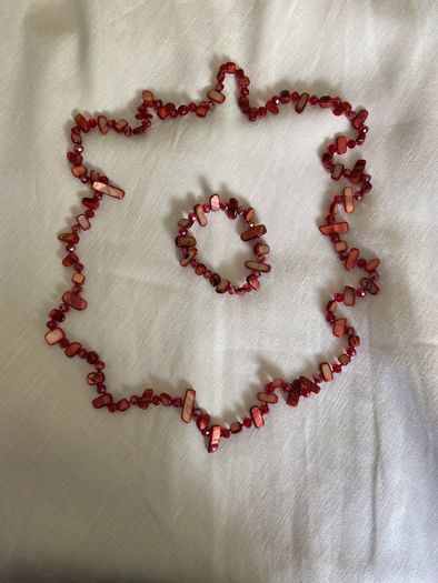 Necklace and Matching Bracelet - Shell and Beads