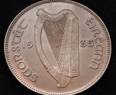 [#2641] - Ireland 1935 | Irish 1d | Irish One Penny  | KM.3 | High Grade