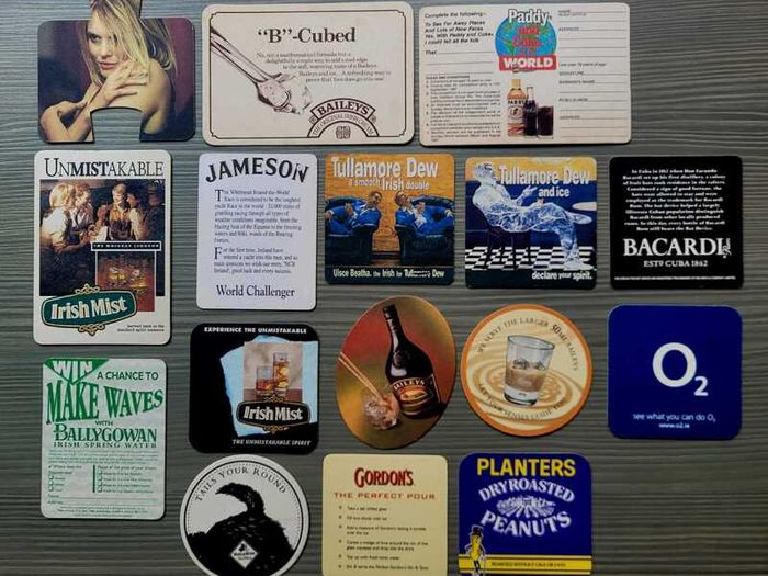 16 Irish Pub Beer Mats/Coasters Vintage Collection