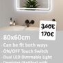 LED Bathroom Mirror 60x80cm Antifog Dual LED Image 2