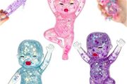 3 Piece Glitter Stress Balls,Slow Rising Soft Cute Sparkly Sensory Decompression Doll Portable Slow Rising For Desk Decor &amp; Anxiety Relief