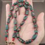 Antique Gabri Eyes Feather Desgin & Venetian Whiteheart Glass Beads Necklace Image 5