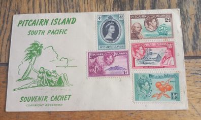 Pitcairn Islands souvenir cachet of stamps, D18 post 3e