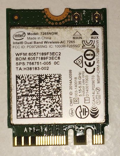 Free Post - Dual Band Wireless-ac 7265 (7265ngw) M2 Wifi Card