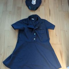 Kids Police Officer Costume & Hat Set  Size 9-10 Years