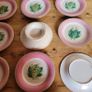Antique handpainted Lily of the valley porcelain dessert service Image 4