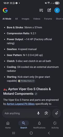 Ayrton viper Pitbike motard supermoto 140cc