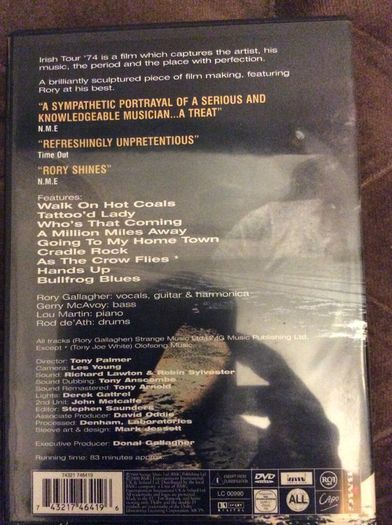Rory Gallagher Irish Tour 1974 DVD. Collect In Dublin Or Receive Via Post.