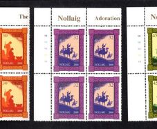 2000 Ireland Christmas Commemorative Stamps Plate Block 1A1A1A1A Mint Never Hinged (MNH)