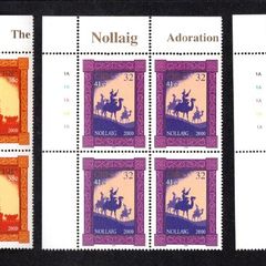 2000 Ireland Christmas Commemorative Stamps Plate Block 1A1A1A1A Mint Never Hinged (MNH)