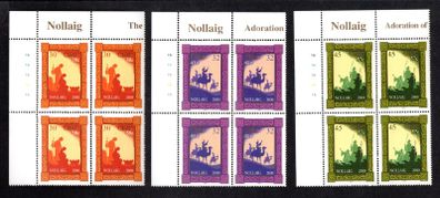 2000 Ireland Christmas Commemorative Stamps Plate Block 1A1A1A1A Mint Never Hinged (MNH)