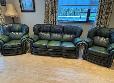 3 seater Leather Couch and 2 Leather Armchairs