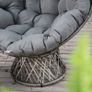 360 Swivel Rattan Papasan Moon Bowl Chair with Padded Cushion Oversized for Outdoor Indoor Image 7