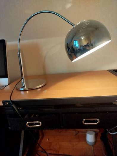 Polished Chrome Curved Office/Study Lamp