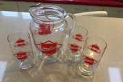 Coca Cola Jug and Glasses American Set