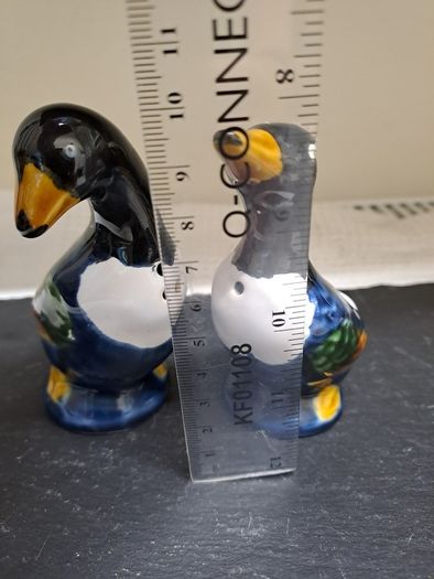Vintage Ceramic Duck Salt Pepper Shakers Pair