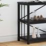 Black Sofa Table, Modern Metal Wood Entryway Console Table, Industrial 3 Tier Foyer Hallway Tables Behind Couch for Living Room, Black Oak,120cm Image 4