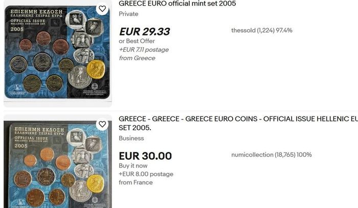 GREECE EURO official mint set 2005 Uncirculated coins